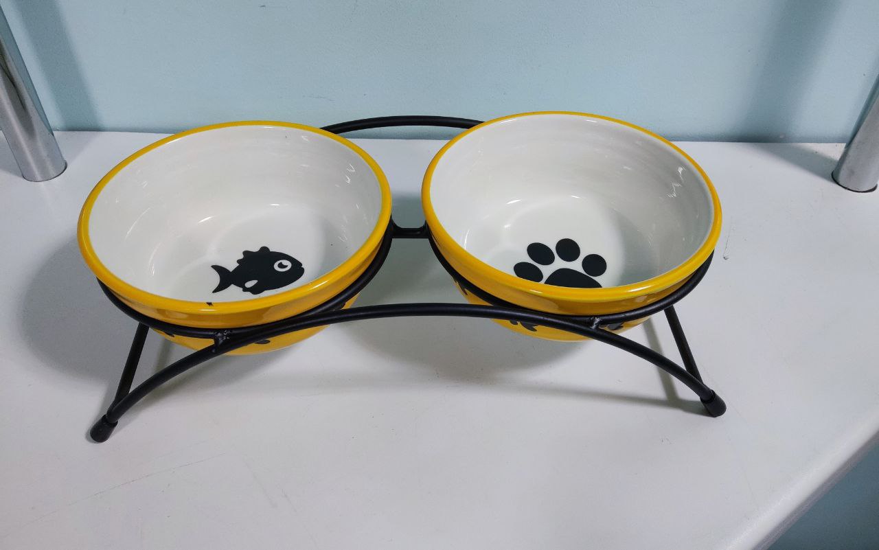 КерамикАрт миски на подставке для собак и кошек двойные 2×290 мл