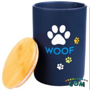 КерамикАрт бокс керамический для хранения корма для собак WOOF 3800 мл, черный